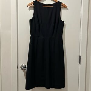 J. Crew Black Sheath Midi Dress